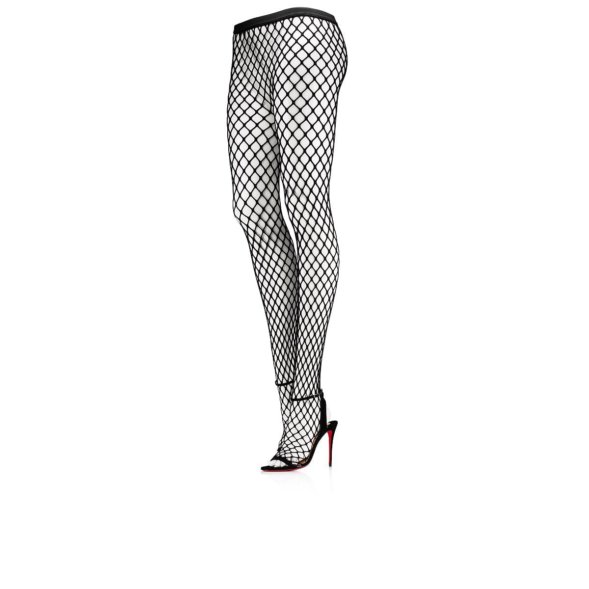 CHRISTIAN LOUBOUTIN ZOOM 100 MM MESH TIGHTS SANDALS.