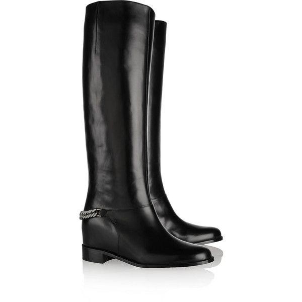 CHRISTIAN LOUBOUTIN CATE CHAIN-TRIM BOOTS
