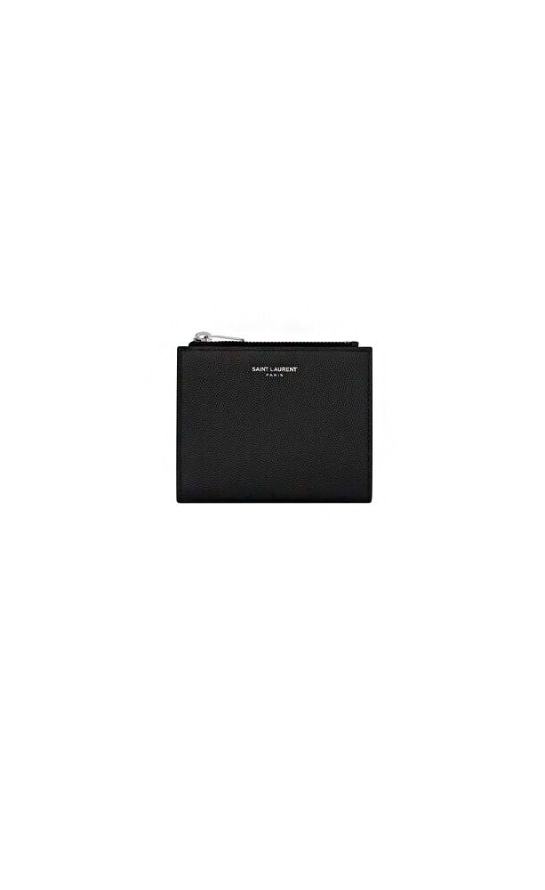Luxury Saint Laurent Trending 2025 Men's Logo Print Leather Purse in Nero | 575789BTY0N1000