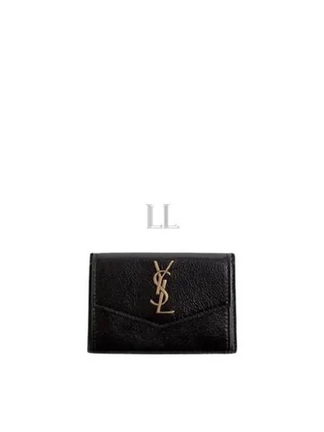 Luxury Saint Laurent Trending 2025 Logo Monogram Calfskin Card Wallet Black