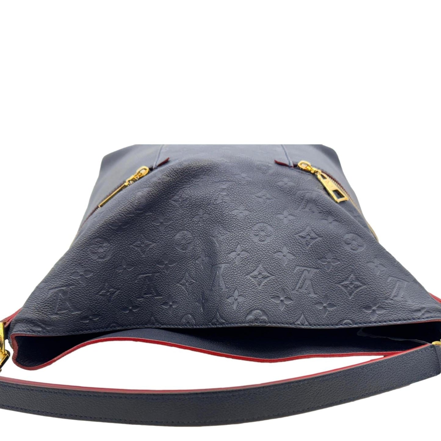 LOUIS VUITTON Melie Empreinte Leather Hobo Shoulder Bag Marine Rouge