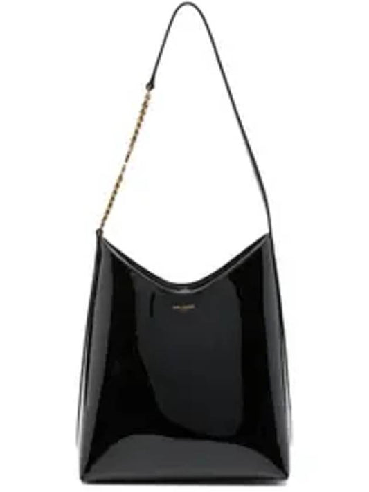 Luxury Saint Laurent Trending 2025 Rendez-Vous Patent Leather Shoulder Bag Black