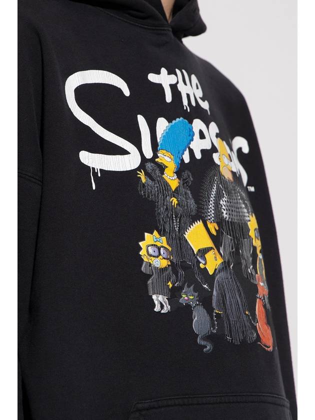 Luxury Balenciaga Trending 2025 The Simpsons Printed Hoodie Black