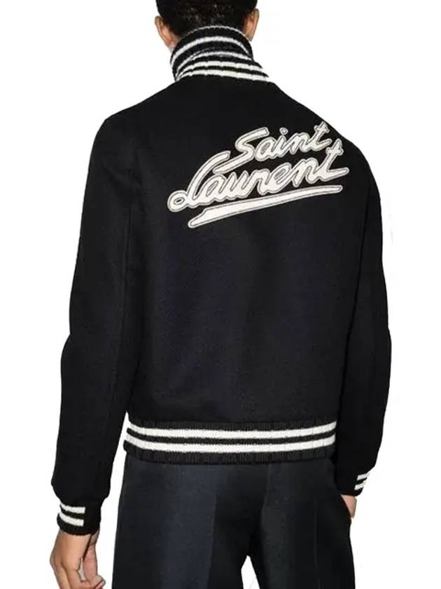 Luxury Saint Laurent Trending 2025 Teddy Wool Bomber Jacket  Black