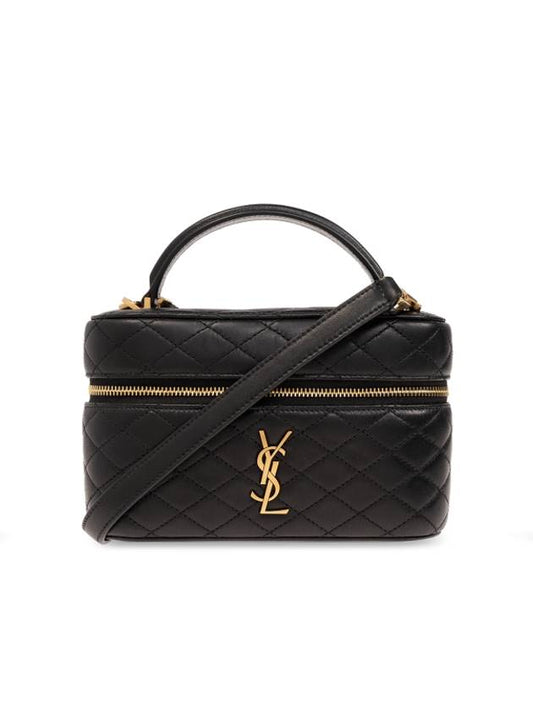 Luxury Saint Laurent Trending 2025 Gabi Mini Vanity Lambskin Tote Bag Black