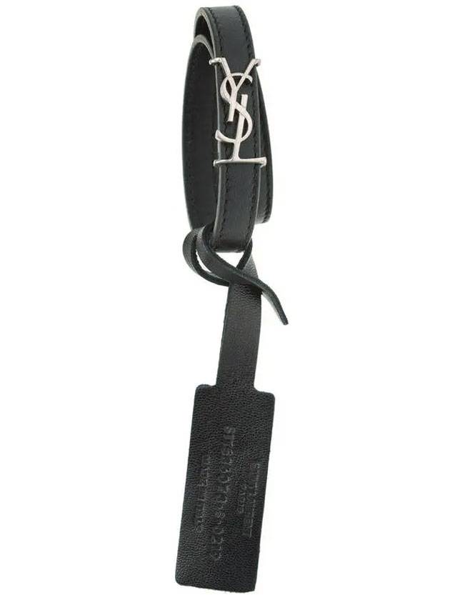 Luxury Saint Laurent Trending 2025 Opyum Silver Double Wrap Bracelet Black