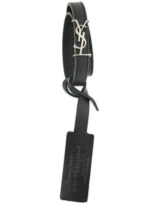 Luxury Saint Laurent Trending 2025 Opyum Silver Double Wrap Bracelet Black
