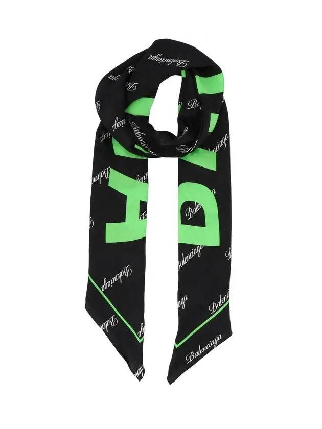Luxury Balenciaga Trending 2025 All Over Logo Scarf Green Black