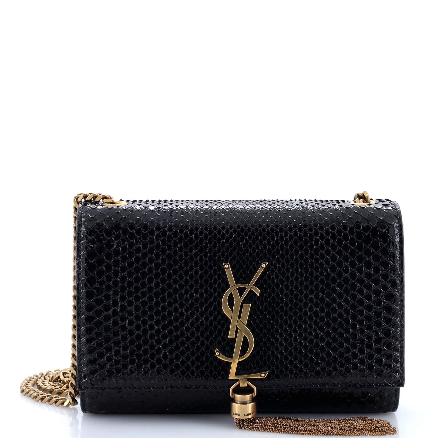 Luxury Saint Laurent Trending 2025 Classic Monogram Tassel Crossbody Bag Python Medium