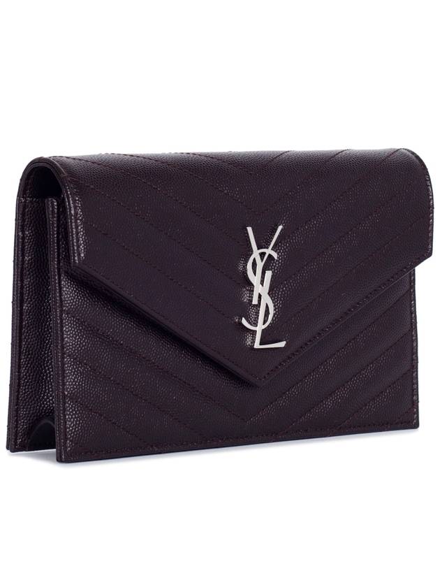Luxury Saint Laurent Trending 2025 Monogram Matelasse Envelope Chain Cross Bag Dark Brown