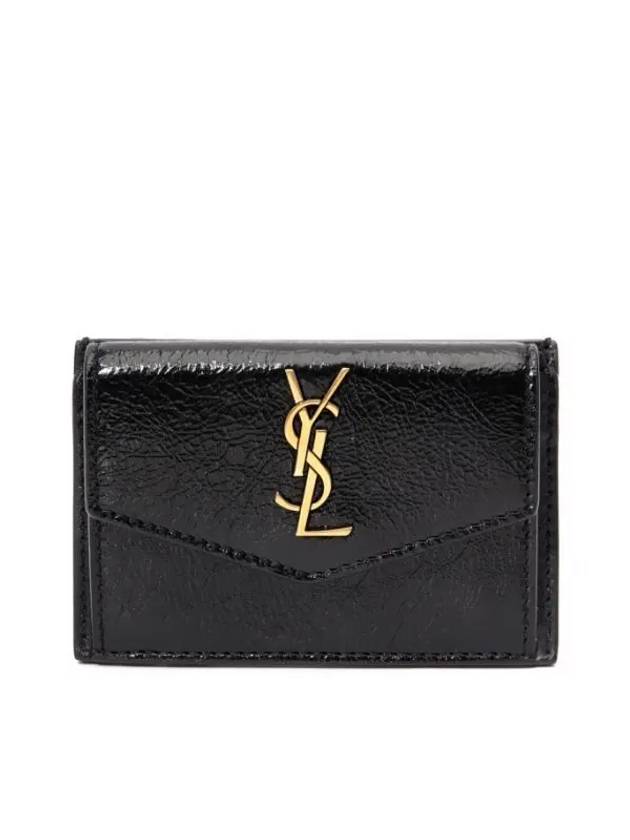 Luxury Saint Laurent Trending 2025 Logo Monogram Calfskin Card Wallet Black