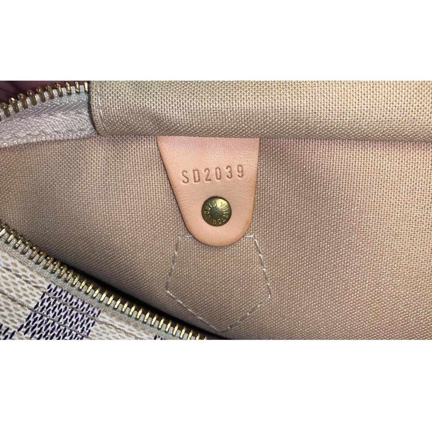 Louis Vuitton Speedy 30 Damier Azur Satchel Bag White