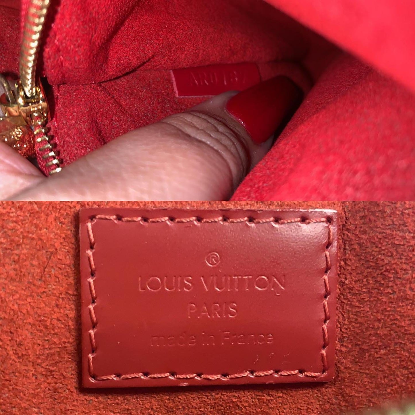 LOUIS VUITTON Caissa Chain Damier Ebene Clutch Shoulder Bag Brown