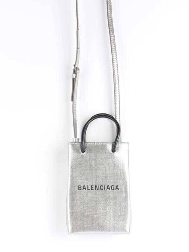 Luxury Balenciaga Trending 2025 Phone holder cross bag silver