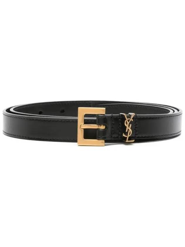 Luxury Saint Laurent Trending 2025 Cassandre Thin Belt Black