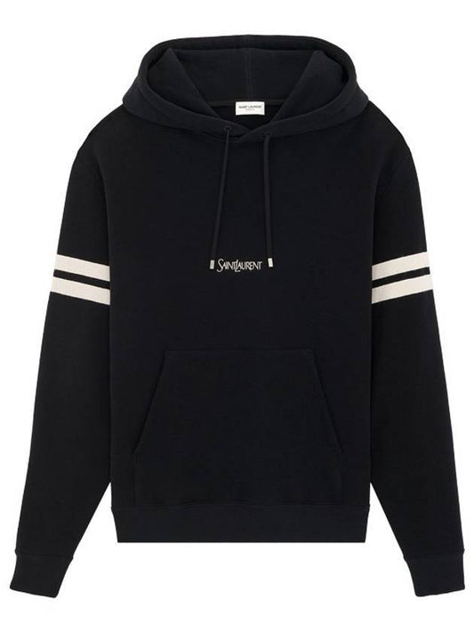 Luxury Saint Laurent Trending 2025 Embroidered Logo Hoodie Black