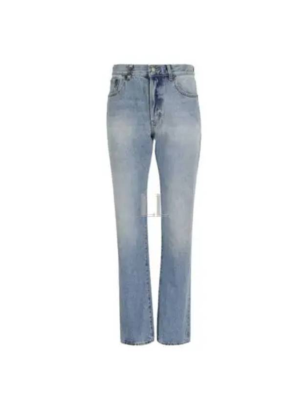 Luxury Saint Laurent Trending 2025 Women's Cassandre Jeans Hawaiian Blue