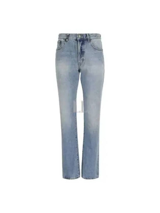 Luxury Saint Laurent Trending 2025 Women's Cassandre Jeans Hawaiian Blue