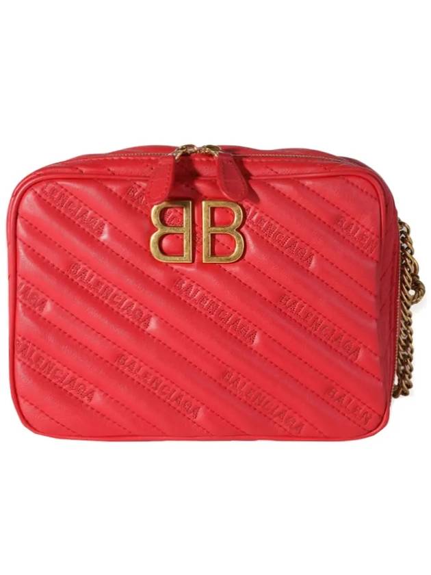 Luxury Balenciaga Trending 2025 BB Logo Chain Cross Bag Red