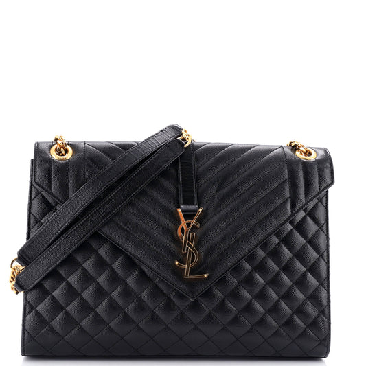 Luxury Saint Laurent Trending 2025 Classic Monogram Envelope Satchel Mixed Matelasse Leather Large