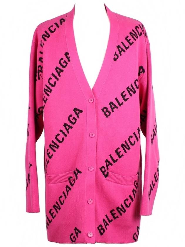Luxury Balenciaga Trending 2025 All over multi logo cardigan M