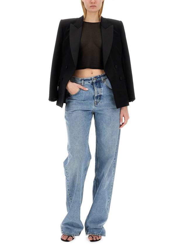 Luxury Saint Laurent Trending 2025 Loose Fit Denim Straight Pants Blue