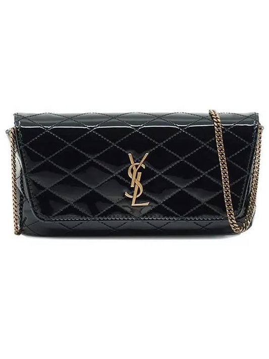 Luxury Saint Laurent Trending 2025 Gaby Chain Phone Shoulder Bag Black