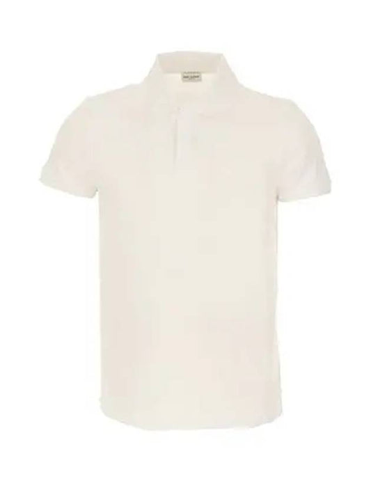 Luxury Saint Laurent Trending 2025 Embroidery Logo Short Sleeve Polo Shirt White