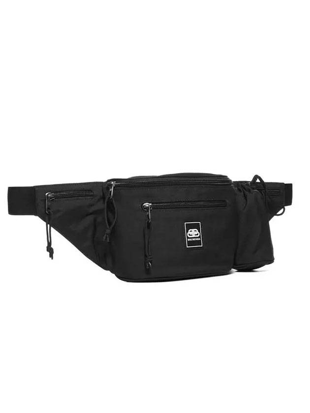 Luxury Balenciaga Trending 2025 Logo Patch Bottle Holder Belt Bag Black