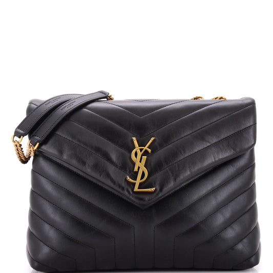 Luxury Saint Laurent Trending 2025 Loulou Shoulder Bag Matelasse Chevron Leather Medium
