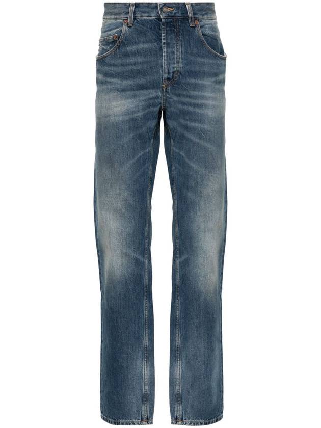 Luxury Saint Laurent Trending 2025 Back Logo Patch Biologics Cotton Jeans Blue
