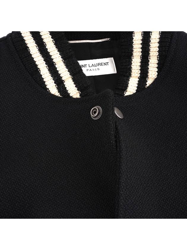 Luxury Saint Laurent Trending 2025 Teddy Wool Bomber Jacket  Black