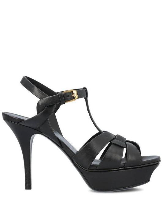 Luxury Saint Laurent Trending 2025 Tribute Platform Sandals Heel Black