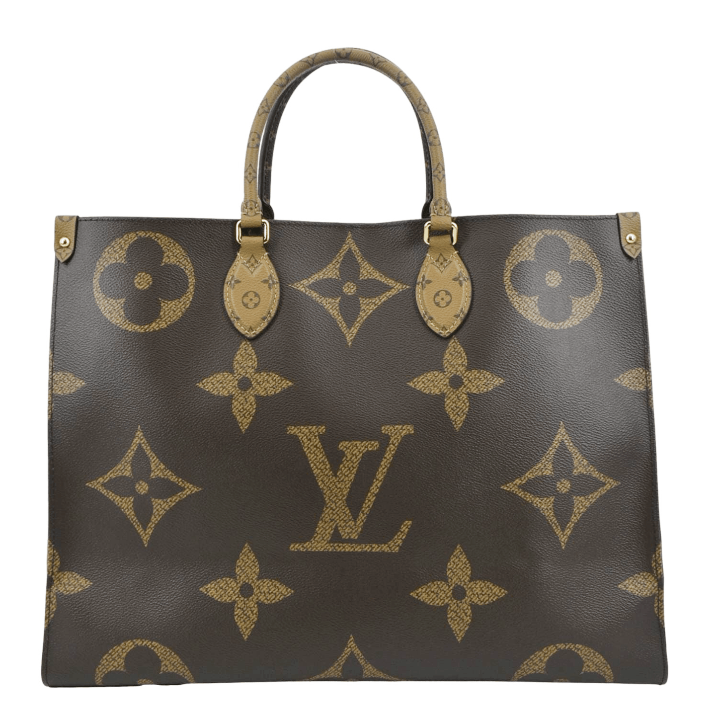 LOUIS VUITTON Onthego GM Giant Monogram Canvas Tote Shoulder Bag Brown