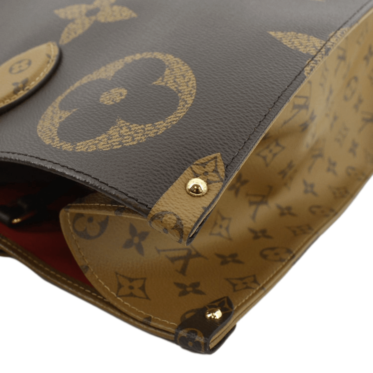 LOUIS VUITTON Onthego GM Giant Monogram Canvas Tote Shoulder Bag Brown