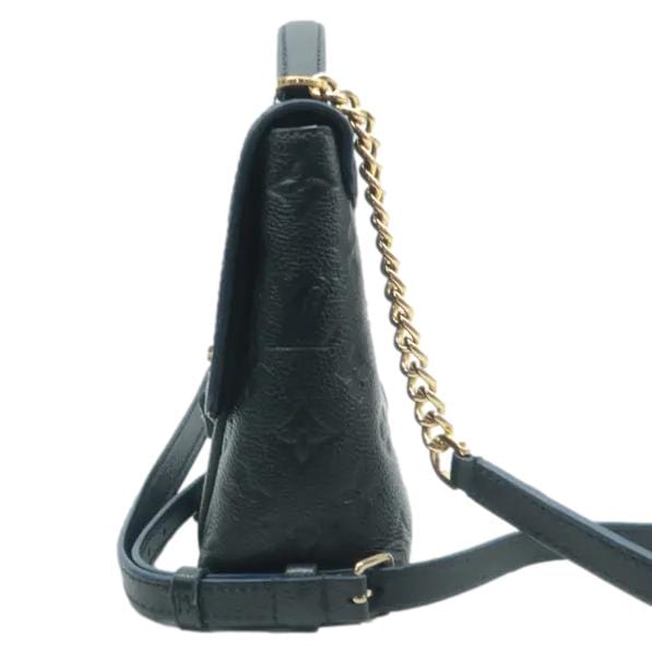 LOUIS VUITTON Blanche BB Empreinte Leather Shoulder Bag Black