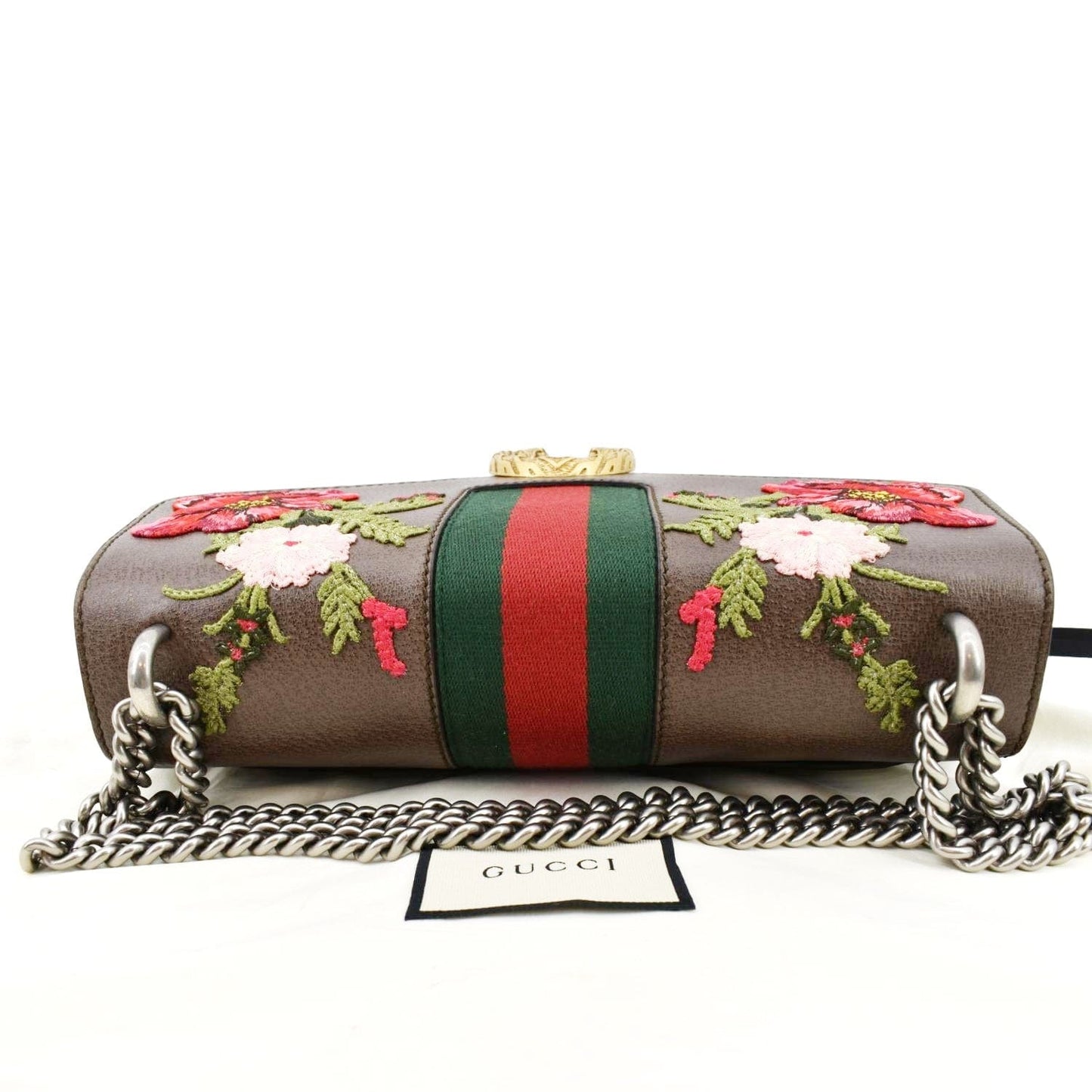 GUCCI Dionysus Medium Floral Embroidered Leather Shoulder Bag Dark Brown 403348