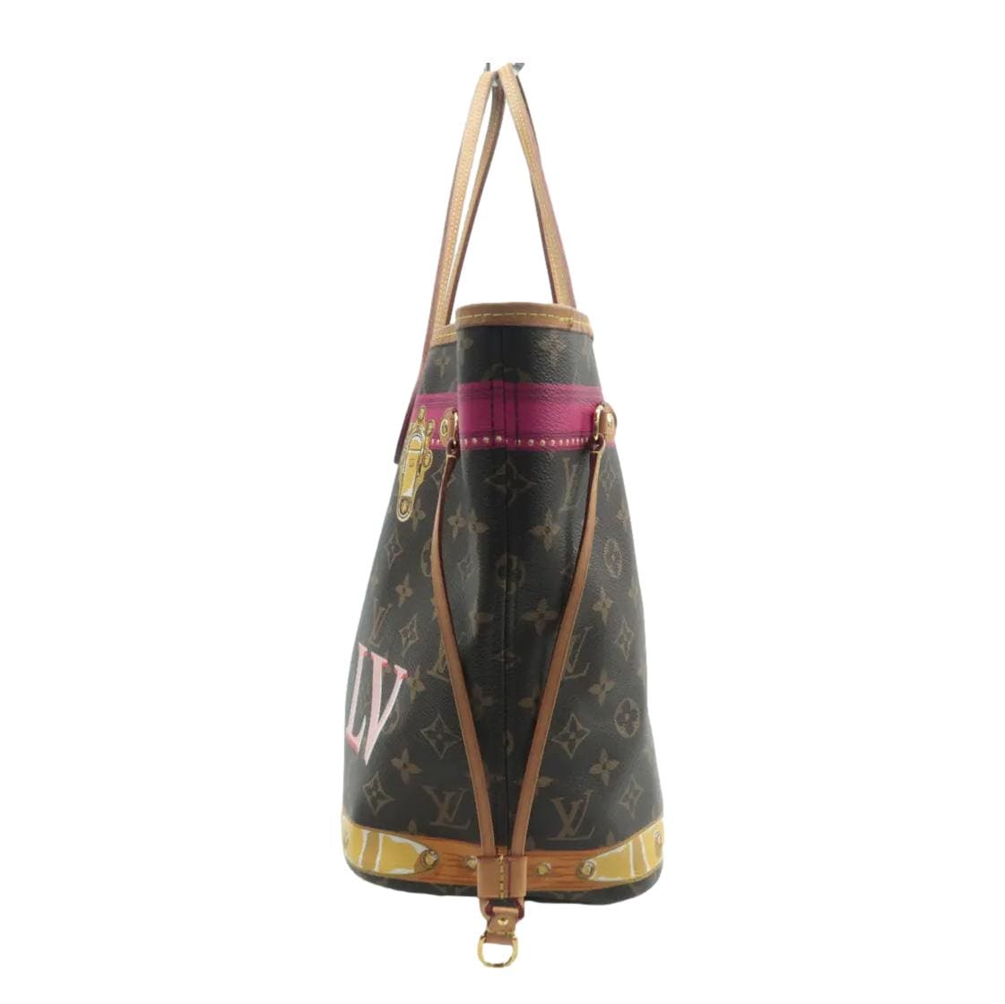 LOUIS VUITTON Neverfull MM Monogram Canvas Tote Bag Brown