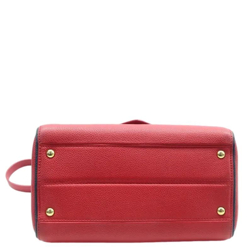 LOUIS VUITTON Double V Monogram Leather Shoulder Bag Cerise