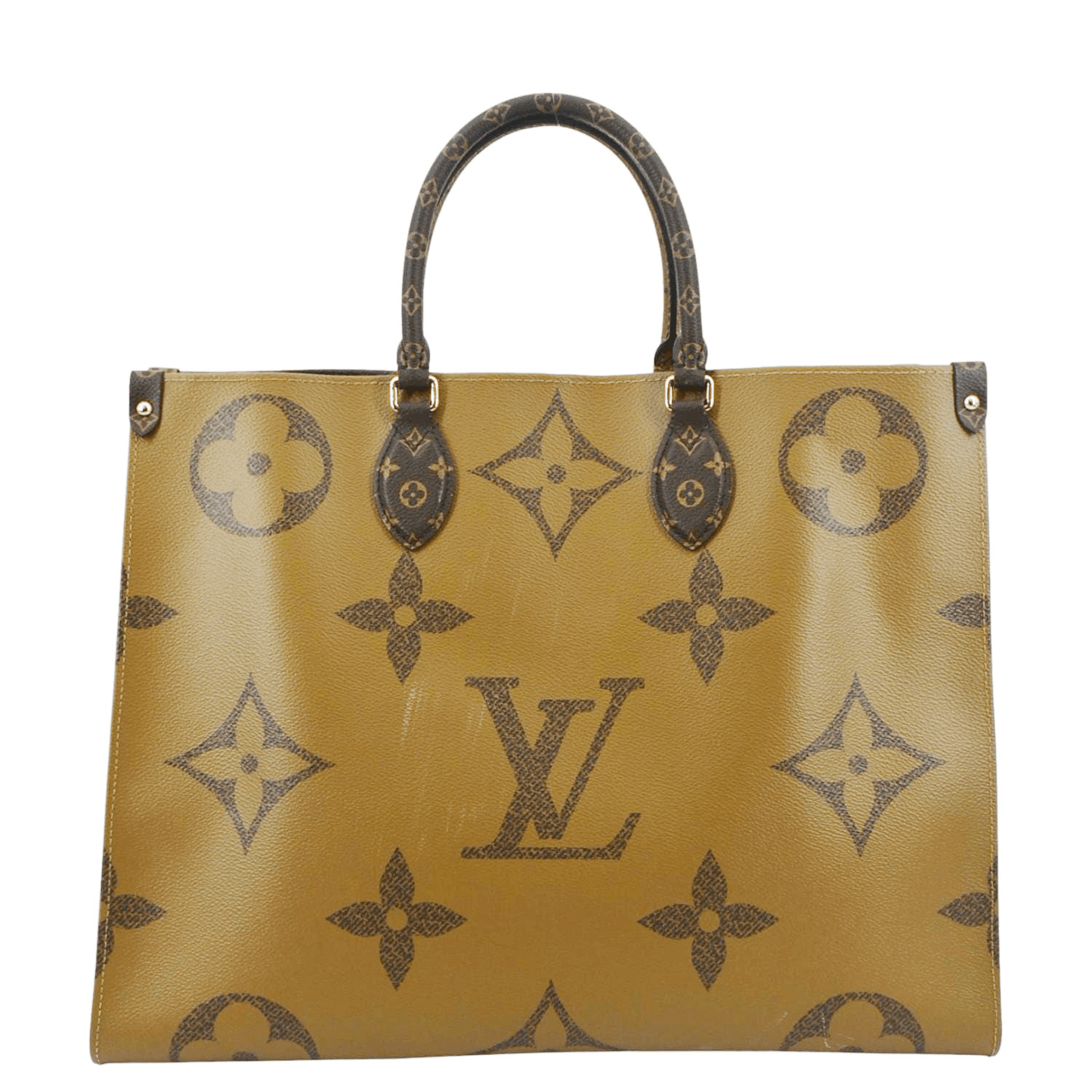 LOUIS VUITTON Onthego GM Giant Monogram Canvas Tote Shoulder Bag Brown