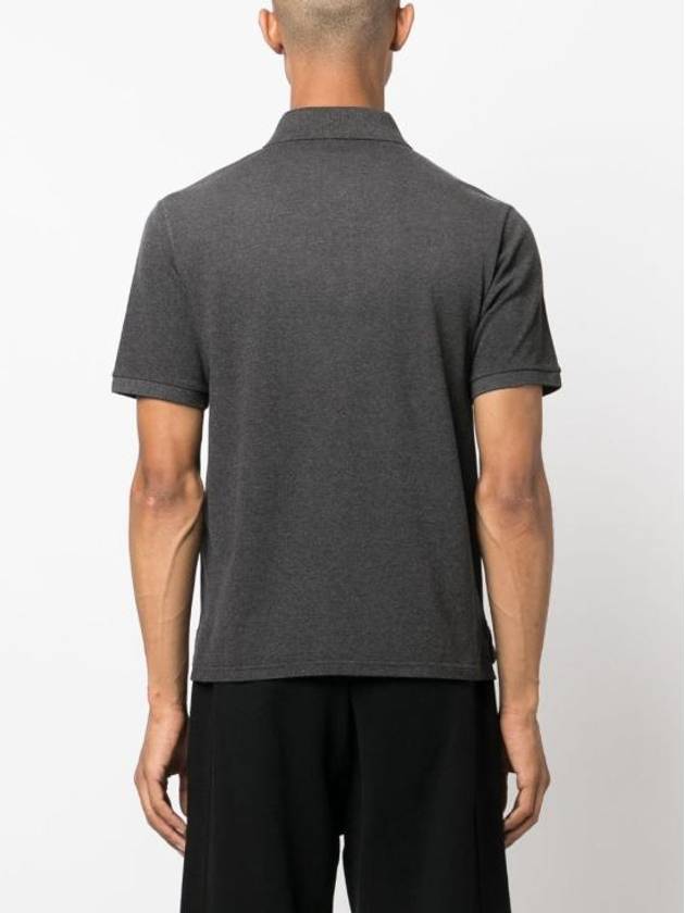 Luxury Saint Laurent Trending 2025 Cassandre Cotton Polo Shirt Grey