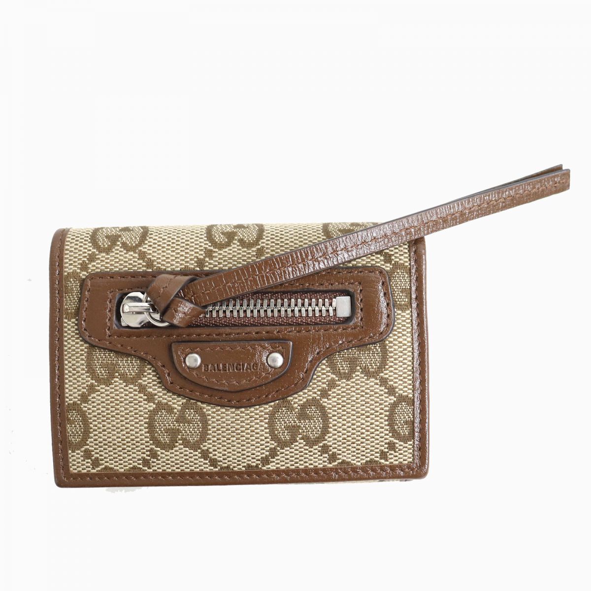 GUCCI Tri-fold wallet canvas Beige x brown