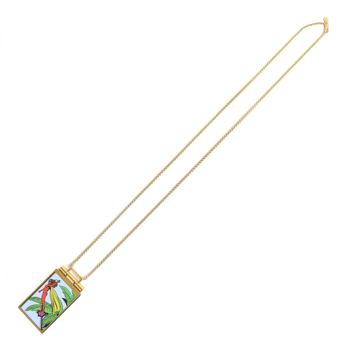 HERMES Necklace Gold Plated Gold x Multicolor Women