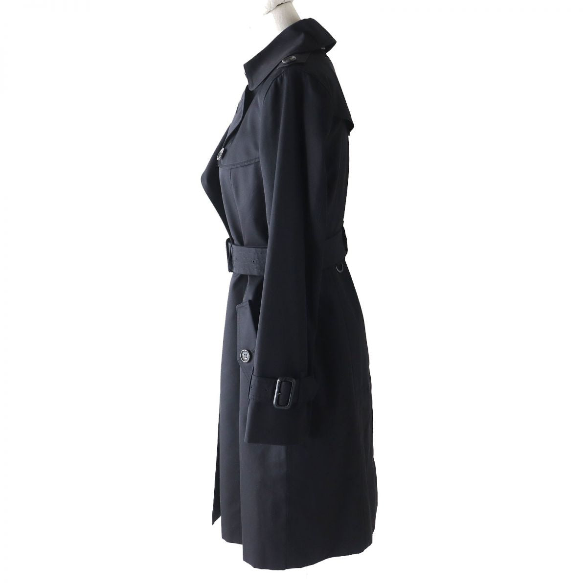 BURBERRY trench coat Outer: 100% cotton, Lining: cotton, Sleeve lining: cupra, Part: cowhide, Liner: 100% wool black Women 36
