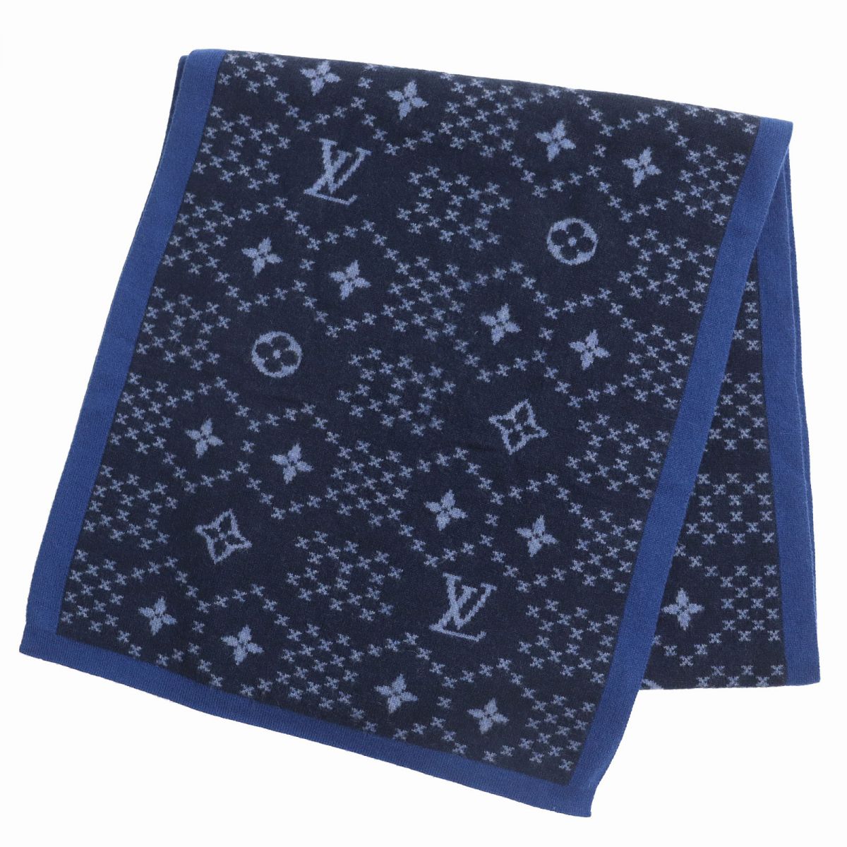 LOUIS VUITTON Scarf Main: 100% cashmere Navy blue type mens