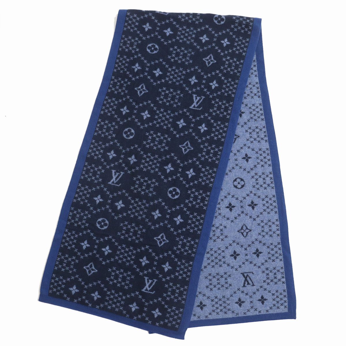 LOUIS VUITTON Scarf Main: 100% cashmere Navy blue type mens