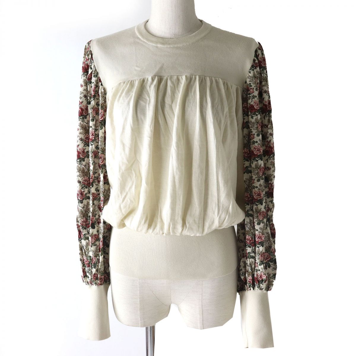LOUIS VUITTON knit Main: 33% wool, Main: 32% cashmere, Main: 28% silk, Main: 5% nylon, Main: 2% polyurethane, Part: 100% silk Light beige x multicolor Women S