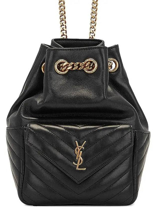 Luxury Saint Laurent Trending 2025 Gold Drawstring Chain Bucket Shoulder Bag Black