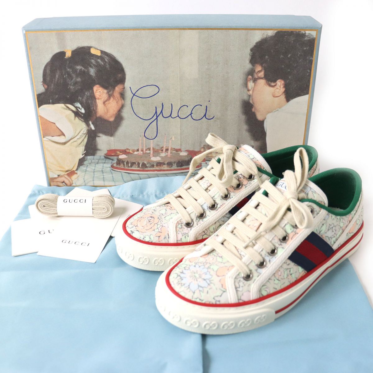 GUCCI sneakers canvas Ivoryx multicolor 34.5