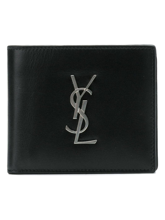 Luxury Saint Laurent Trending 2025 Men's Leather Bi-Fold Wallet in Black | 4532760SX0E